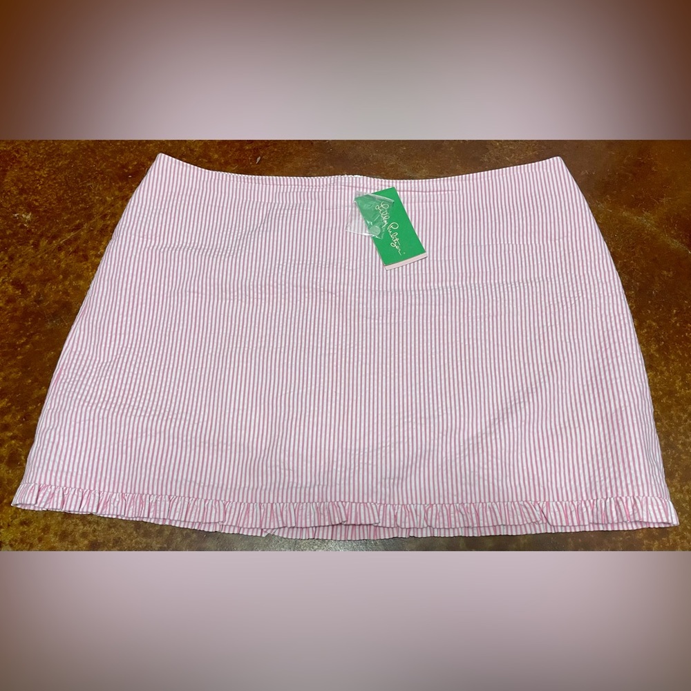 Lilly Pulitzer Women's Callie Skirt in Hotty Pink Lucky Seersucker, 10